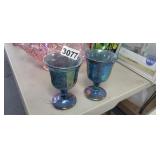 (2)  VINTAGE INDIANA GLASS HARVEST GRAPE GOBLETS