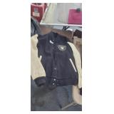 VINTAGE RAIDERS JACKET (LOOKS SMALL TO MEDIUM}