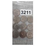 (10) KENNEDY HALF DOLLARS