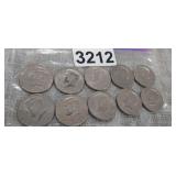 (10) KENNEDY HALF DOLLARS