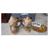 SALT & PEPPER STEINS AND DUCK DECOR