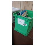PLASTIC BASKET WITH SCHOOL ITEMS