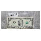 2013 TWO DOLLAR  FEDERAL RESERVE NOTE GREEN SEAL