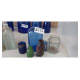 LOT OF VINTAGE BOTTLES, ETC