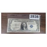 1935 BLUE SEAL, SILVER CERTICATE ONE DOLLAR