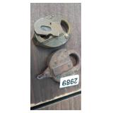 (2) VINTAGE LOCKS, SLAYMAKER & MO PAC RAILROAD