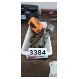 DRILL BITS, TAPE MEASURE, C-CLAMP