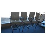 (4) PATIO CHAIRS ( RIPS AT FRONT OF SEATS)