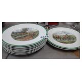 SPODE , HERRING HUNT DINNER PLATES