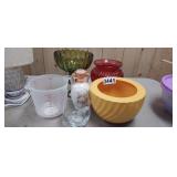 4 CUP MEASURER, HOG MUG, INDIANA GLASS FRUIT BOWL,