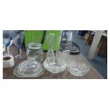 VINTAGE GLASS, CRYSTAL, VASES, ETC