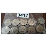 (10) KENNEDY HALF DOLLARS