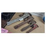 (4) PIPE WRENCHES