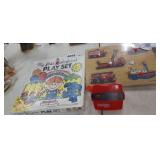 PLAY SET, WOOD PUZZLES AND VIEW MASTER LOT