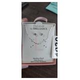 SILVER PLATED CUBIC ZIRCONIA NECKLACE & EARRINGS