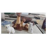 (3) CAT FIGURINES