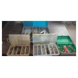 (4) ORGANIZERS FILLED WITH FISHING TACKLE / LURES