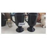 (2) VINTAGE INDIANA GLASS BLACK COFFEE MUGS