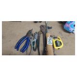 LOT OF TOOLS, PLIERS, WIRE CUTTERS, ETC.