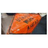 UTILITY WORK AHEAD PLASTIC SIGN