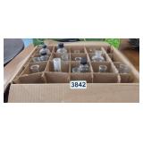 BOX FULL OF JARS, BEAKERS, ETC.