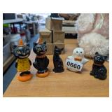 HALLOWEEN DECOR AND SALT/ PEPPER SHAKERS