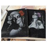 (2) FELT DAY OF THE DEAD WALL ART