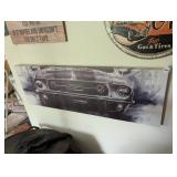 FORD MUSTAND GRILL ON CANVAS WALL ART