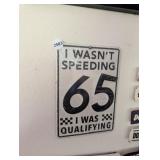 SMALL NASCAR SPEEDING METAL WALL ART