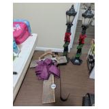 HE IS RISON CROSS AND 2 LIGHT HOUSE DECOR