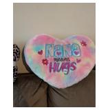 NANA MEANS HUGS HEART PILLOW