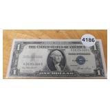 1935-E BLUE SEAL $1SILVER CERTIFICATE *NO MOTTO