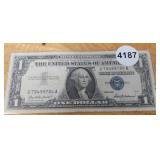 1957 $1 BLUE SEAL SILVER CERTIFICATE