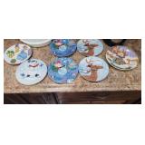 (7) CHRISTMAS VILLAGE SAUCERS