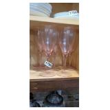 (8) PINK WINE GLASSES