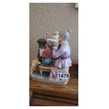 PORCELAIN PIANO LESSON FIGURINE