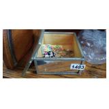 BOX WITH SOME JEWELRY, ETC