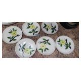 (6) FLORAL SAUCERS