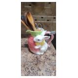 BUNNY PITCHER WITH UTENCILS