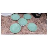 (5) JADEITE SAUCERS