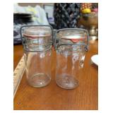 (2) VINTAGE WIRE SEALED JARS