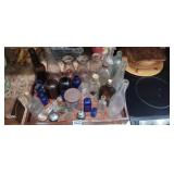 FLAT OF OLD BOTTLES AND SNUF JARS