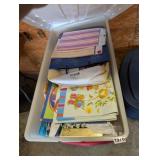 ROLLING TOTE OF MOSTLY GIFT WRAP/ BAGS