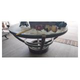 ROUND GLASS TOP COFFEE TABLE