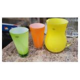 HOME ESSENTIALS GLASS PITCHER AND CUPS