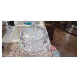 GLASS CAKE DOME FLIPS TO PLATTER AND PUNCH BOWL