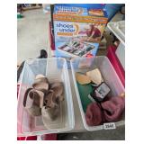 PAIR OF SHOES SIZE 6, SHOE ORGANIZER AND GOODIES