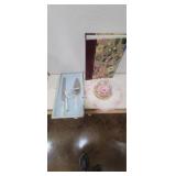 WEDDING CAKE SET, FLOWER DOME, PHOTO ALBUM LOT