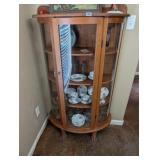 VINTAGE CURVED GLASS CHINA CABINET *NO CONTENTS