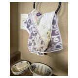 HAND TOWEL, HANDKERCHIEF, AND SOAP DISHES